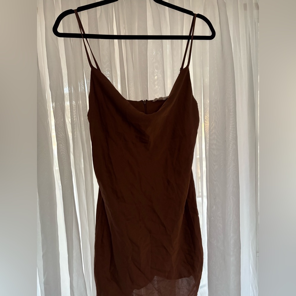 Brown Spaghetti Strap Dress